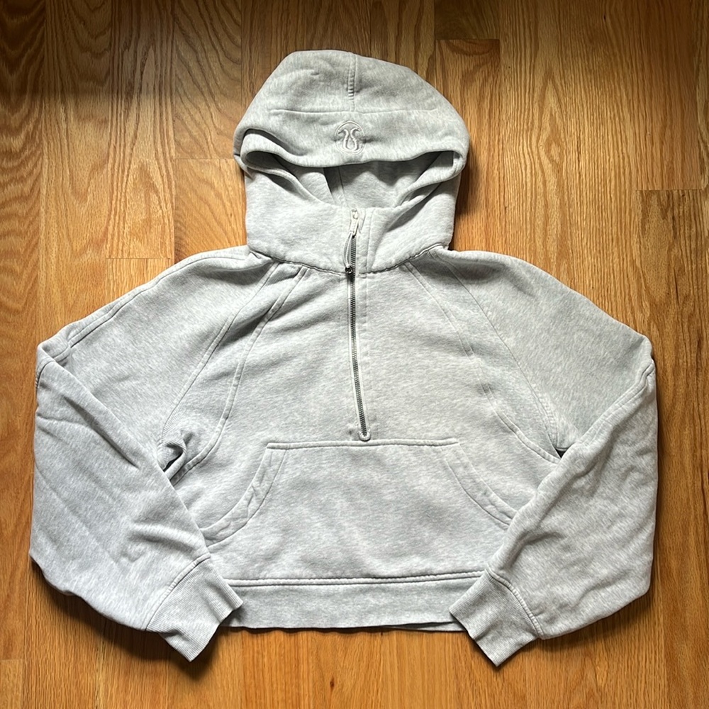 Lululemon Scuba Oversized Half-Zip Hoodie, Heathered Core Ultra Light Grey, M/L
